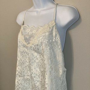 Vintage Sugar Plum Nightie Ivory Brocade Medium Wedding Short Nightgown Slip NEW